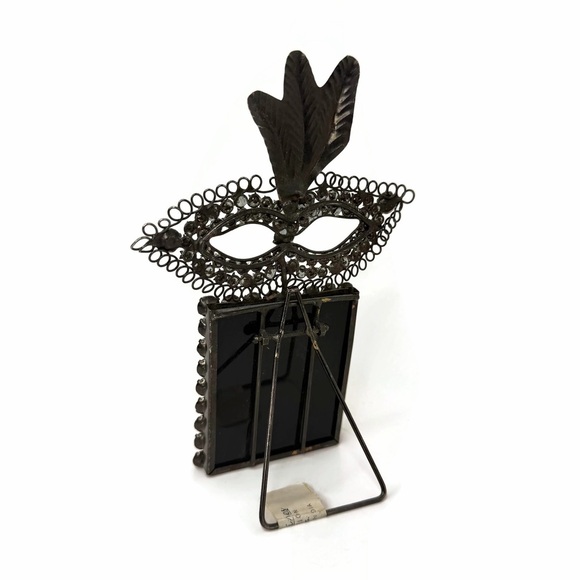 Small Metal Rhinestone Masquerade Mask Picture Frame - Picture 2 of 6